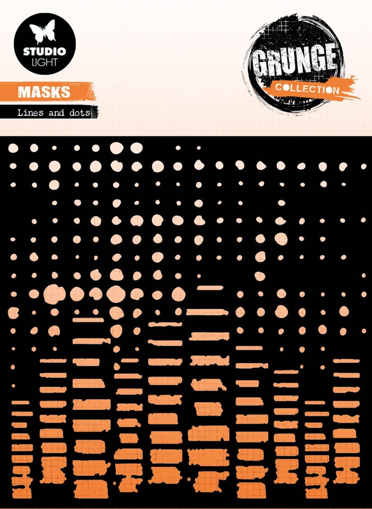 Studio Light Mask Grunge Collection - Lines and Dots nr. 206