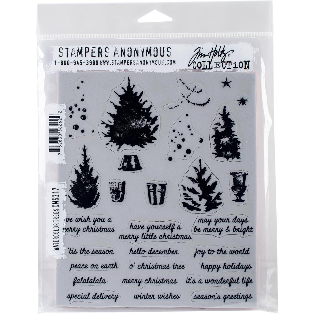 Tim Holtz Cling Stamps - CMS317 Watercolor Trees