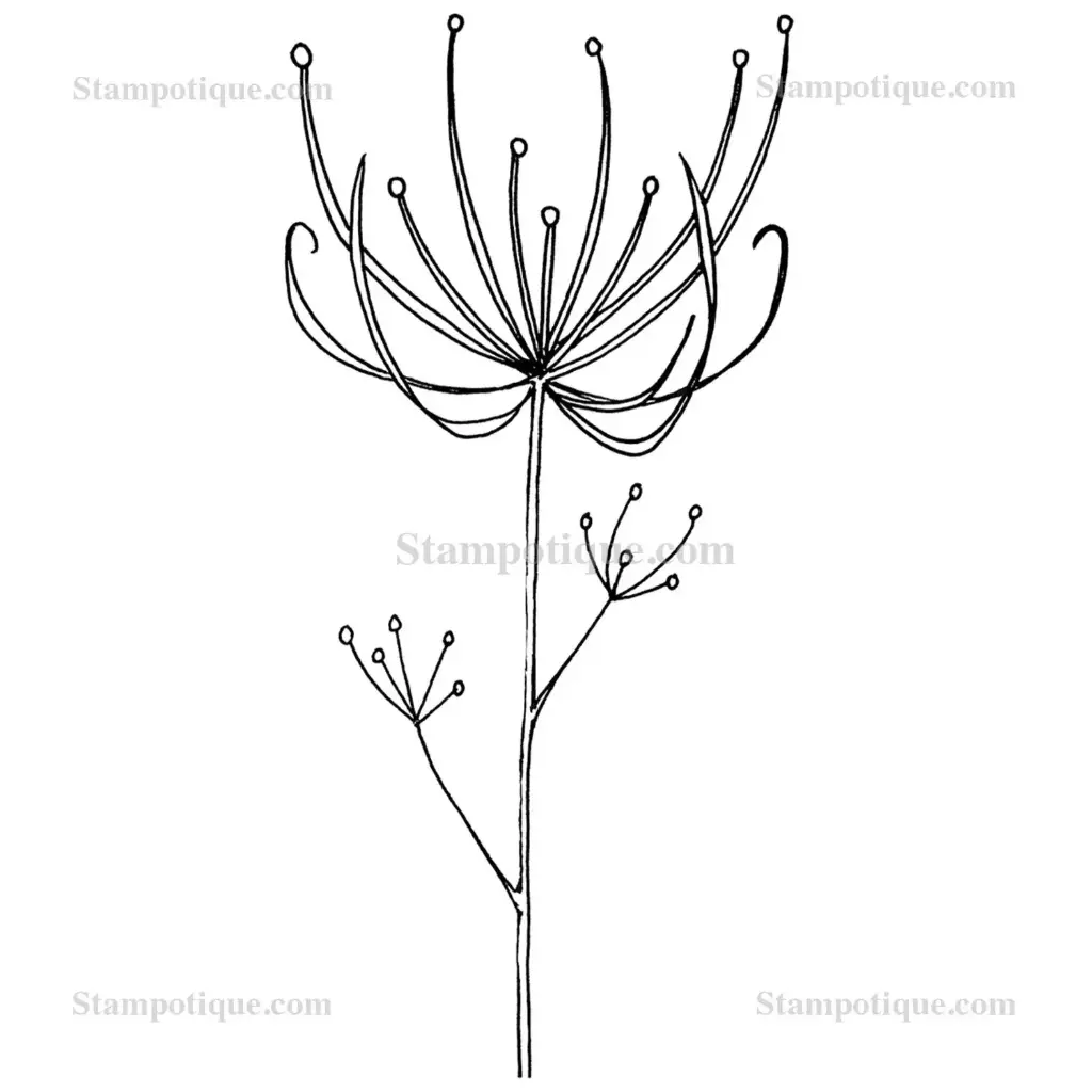 Stampotique Cling Stamp - 3063 Spidergrass