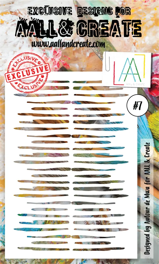 AALL & Create Stencil A6 - #7 Lines in 2 Columns Designed by Autour de Mwa