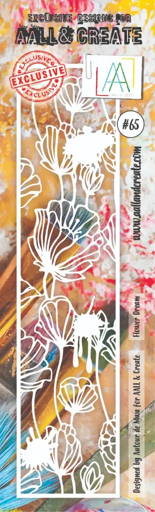 AALL & Create Border Stencil By Autour De Mwa - 65 Flower Dream