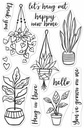 Hero Arts Clear Stamps - CM338 Hang In There Potted Plants