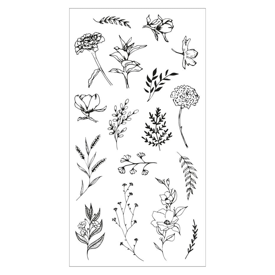 Sizzix Clear Stamps By Lisa Jones 17/Pkg - Garden Botanicals
