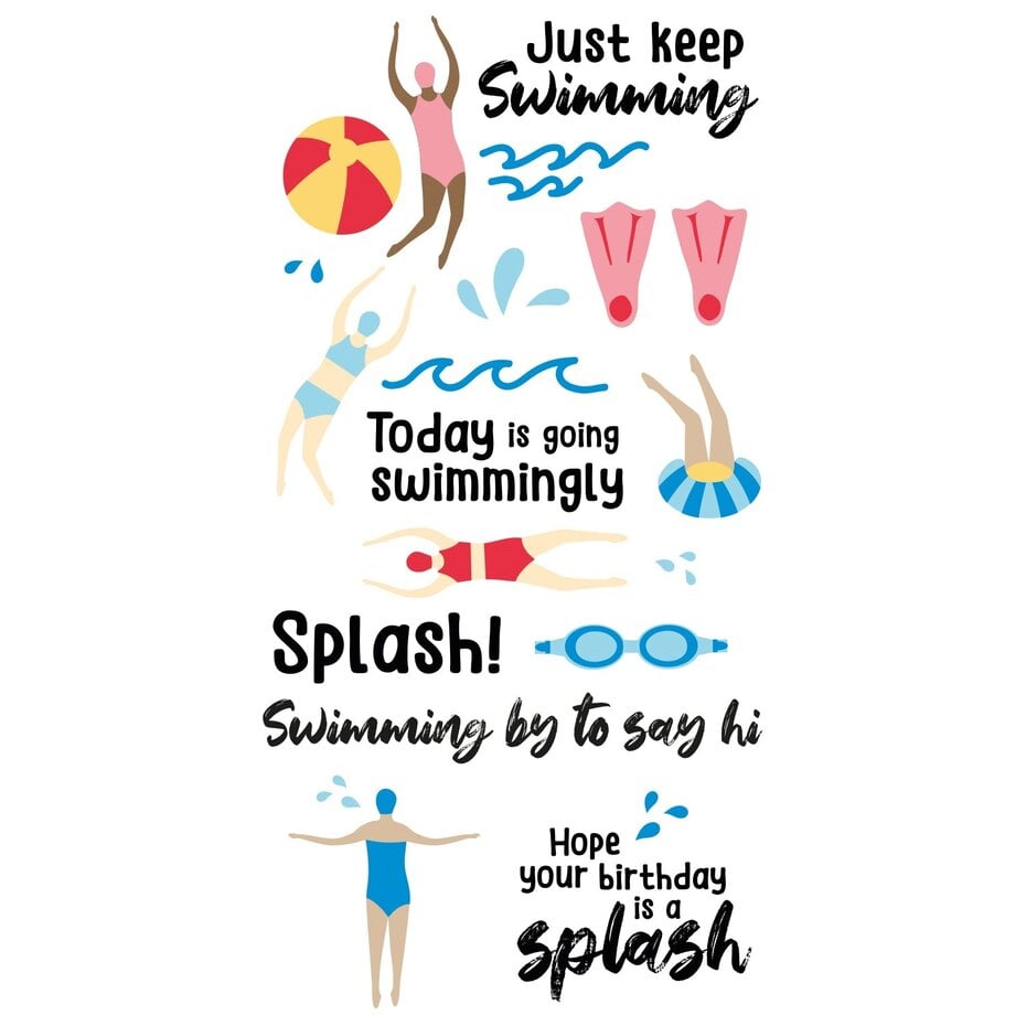 Sizzix Clear Stamps 29/Pkg - Synchronized Swimmers