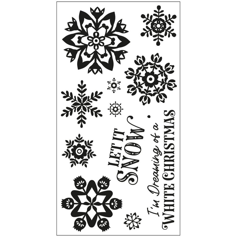 Sizzix Clear Stamps 12/Pkg - 666724 White Christmas