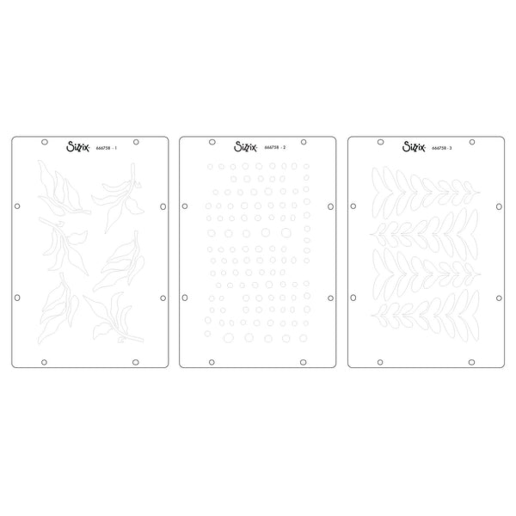 Sizzix Studio Stamps Set 6/Pkg & 3/Pkg Stencils By Cat Kerr - 666758 The Visiter