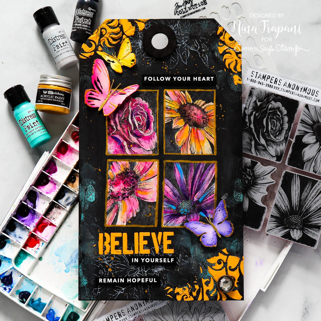 Tim Holtz Cling Stamps - CMS462 Bold Botanicals