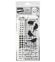 Tim Holtz Clear Stamps and Stencil - #82 Silhouette Birds, Stitches, Dotted and Dashes