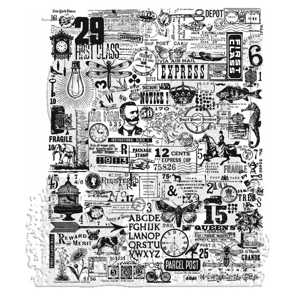 Tim Holtz Cling Stamps - CMS490 Hodgepodge