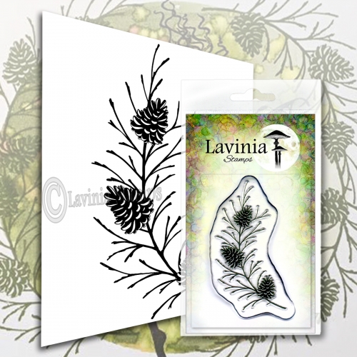 Lavinia Clear Stamps - LAV580 Fir Cone Branch