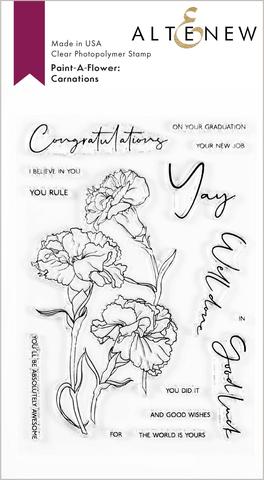 Altenew Clear Stamps Paint-A-Flower - Carnations Outline