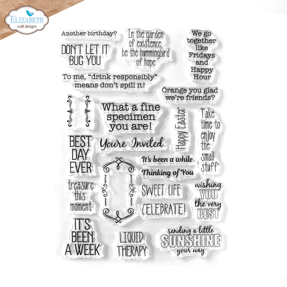 Elizabeth Craft Designs Clear Stamps Sunny Days - CS403 Playful Sentiments