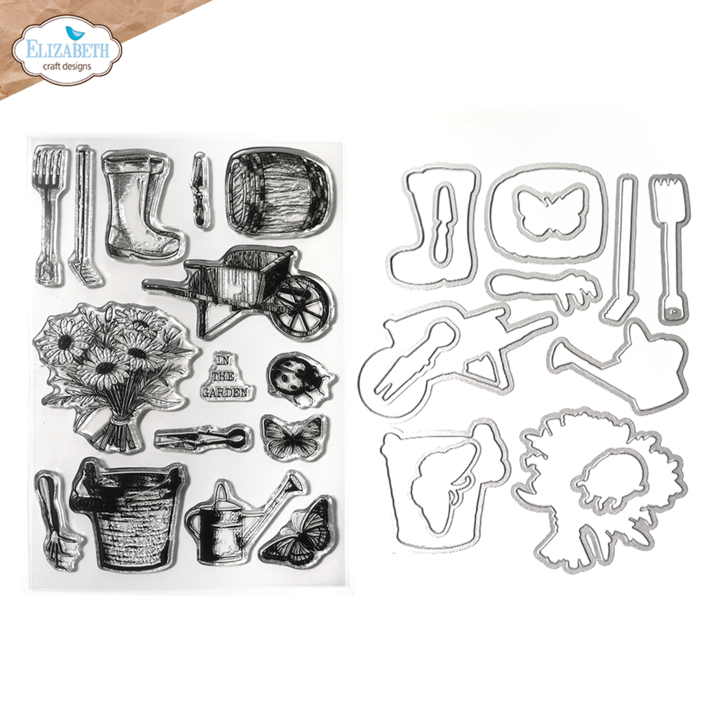 Elizabeth Craft Designs Stamp and Die Set In the Garden - CSD413 Garden of Love