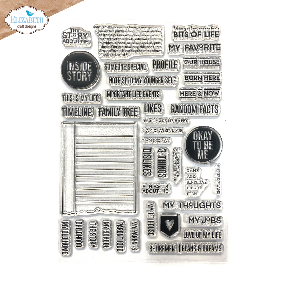 Elizabeth Craft Designs Clear Stamps - CS434 About Me