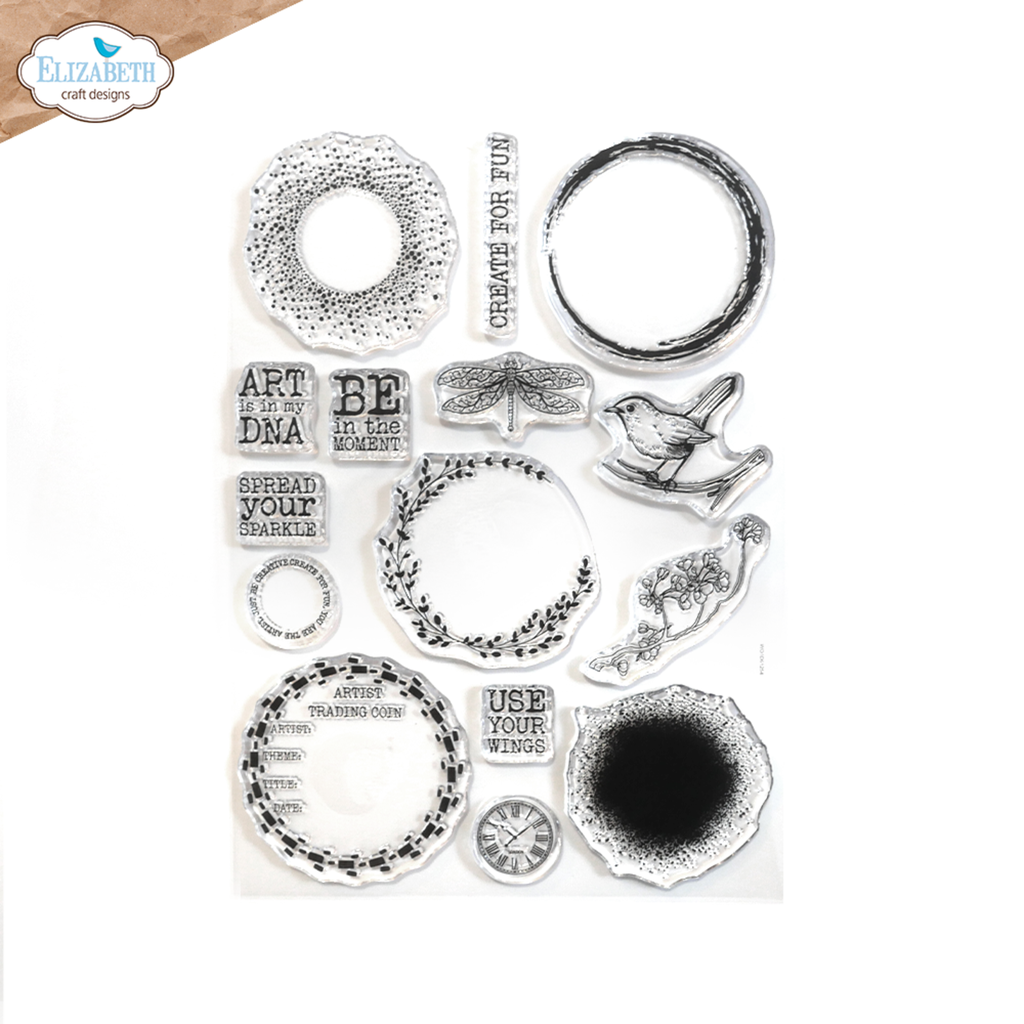 Elizabeth Craft Designs Clear Stamps Journal Elements - CS347 Artist Trading Coin