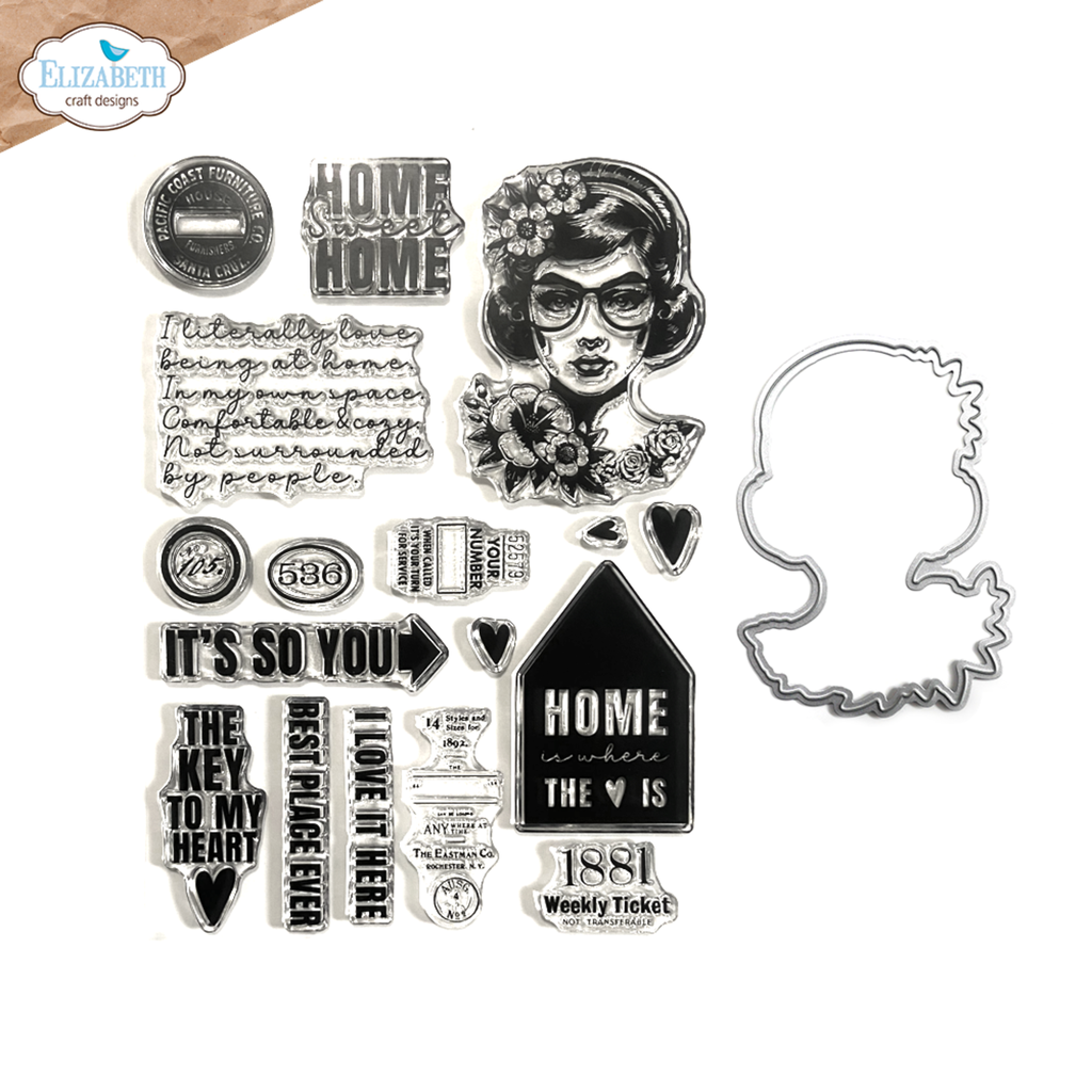 Elizabeth Craft Designs Stamps & Dies Set From The Past - CSD356 Frida at Home