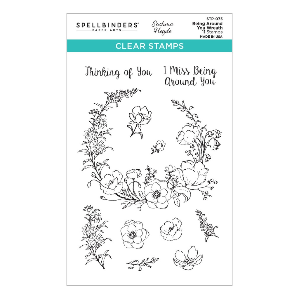 Spellbinders Being Around You Wreath Clear Stamp