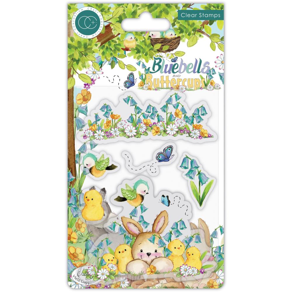 Craft Consortium Clear Stamps  - Bluebells and Buttercups Chicks