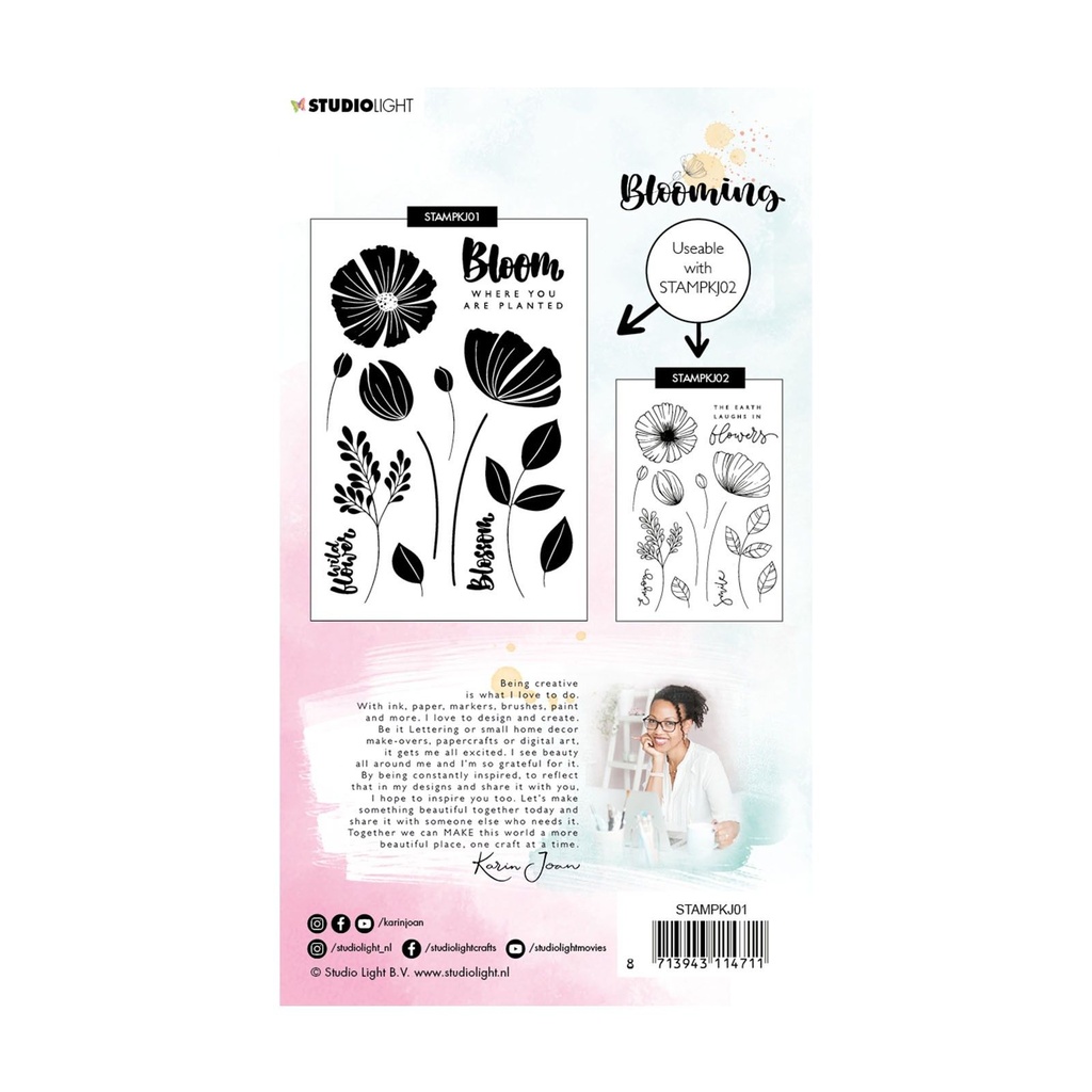 Studio Light Clear Stamps A6 Karin Joan - Blooming Collection nr. 01