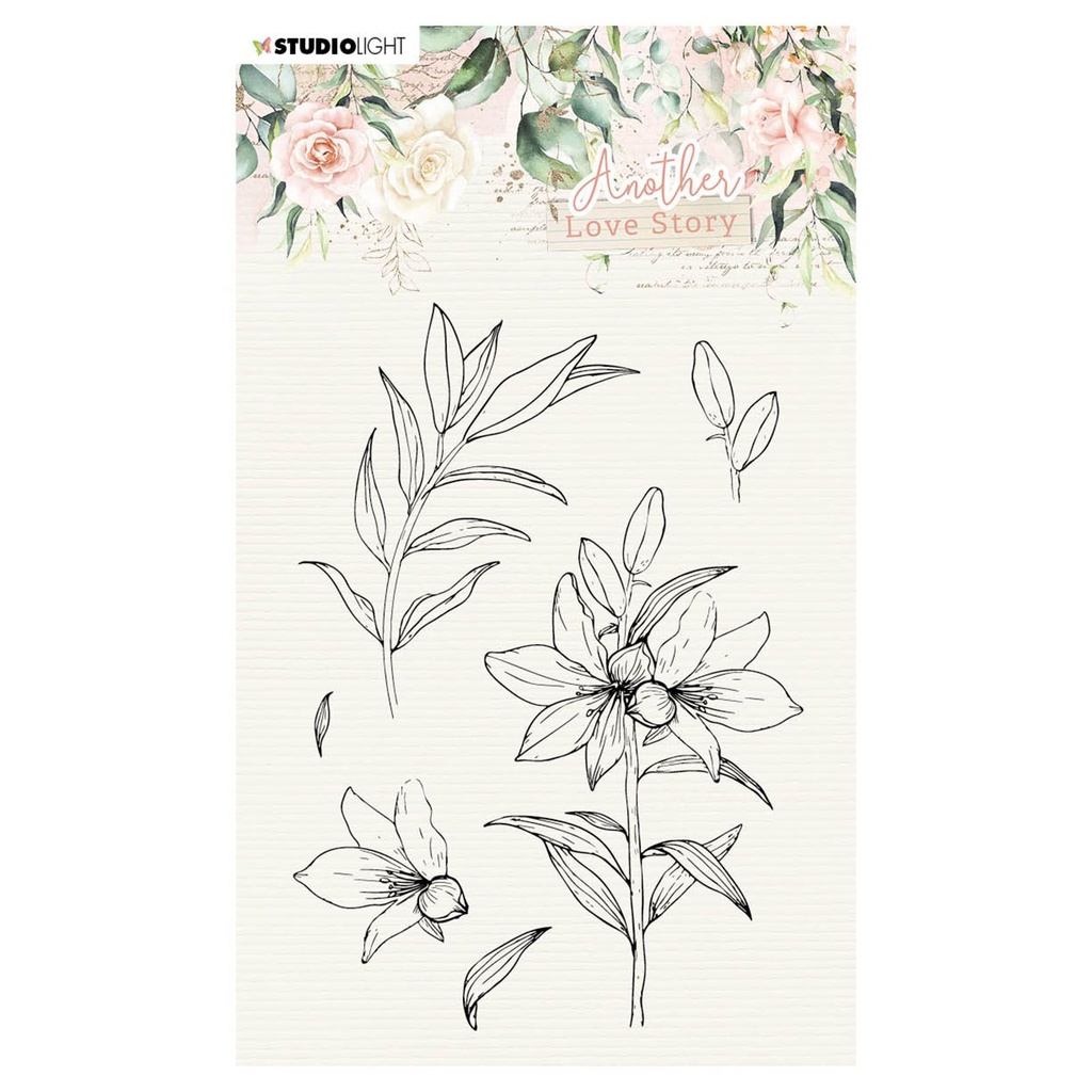 Studio Light Clear Stamps 105x148mm - Another Love Story Lily Flower nr. 4