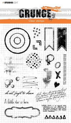 Studio Light Clear Stamps Grunge 148x210mm - Everyday Extras nr. 105