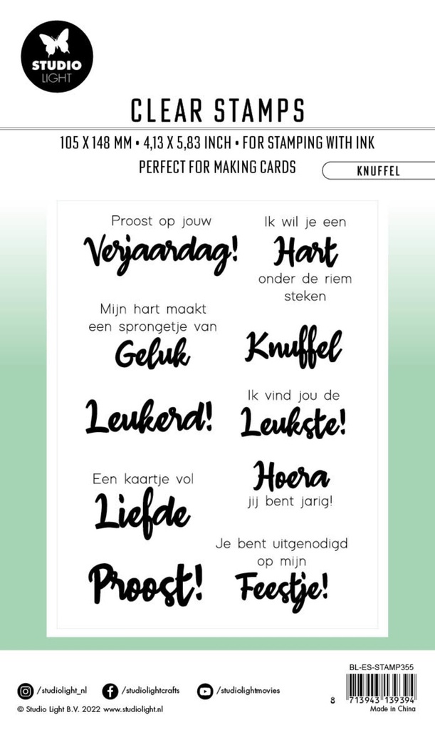 Studio Light Clear Stamps KnuÔ¨Äel NL By Laurens - nr. 355
