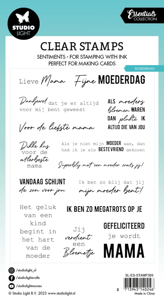 Studio Light Clear Stamps Essentials - Moederdag teksten nr. 389
