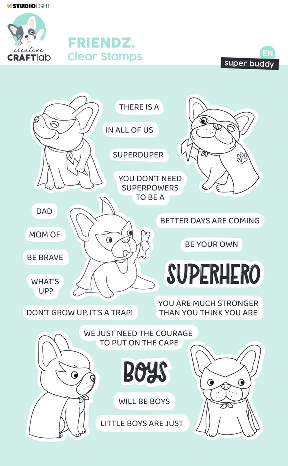 Creative Craftlab Clear Stamps Friendz - Superhero Buddy