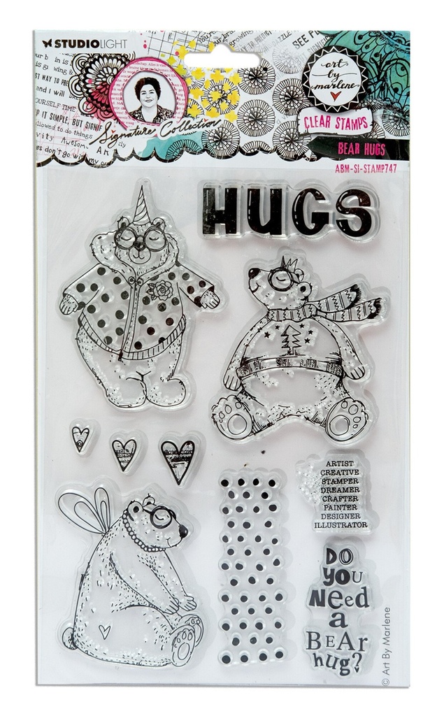 Studio Light Art By Marlene Clear Stamps Signature Collection - Bear Hugs