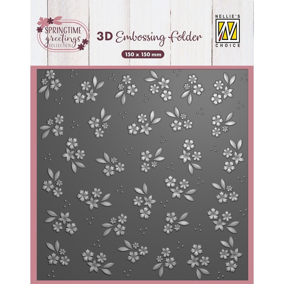 Nellie's Choice 3D Embossing Folders - Achtergrond Lentebloem