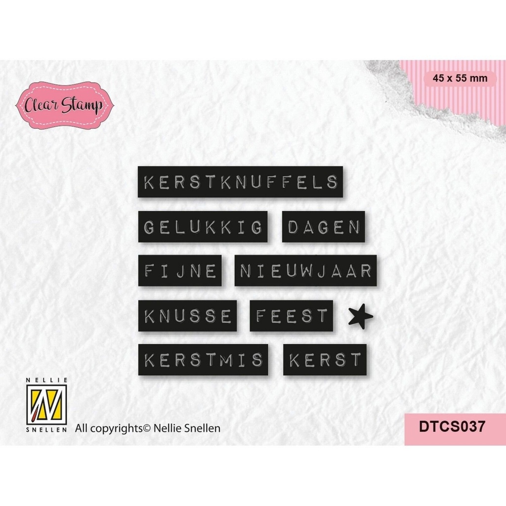 Nellie's Choice Clear Stamps - DTCS037  Tekst Kerstknuffels Typed