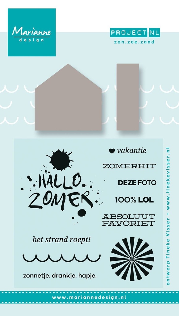 Marianne Design Clear Stamps & Cutting Dies - PL1514 Project NL  Zon, zee, strand