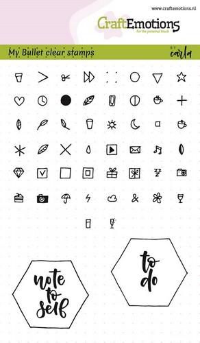 CraftEmotions Clear Stamps A6 By Carla Creaties Bullet Journal - Tekens 5mm