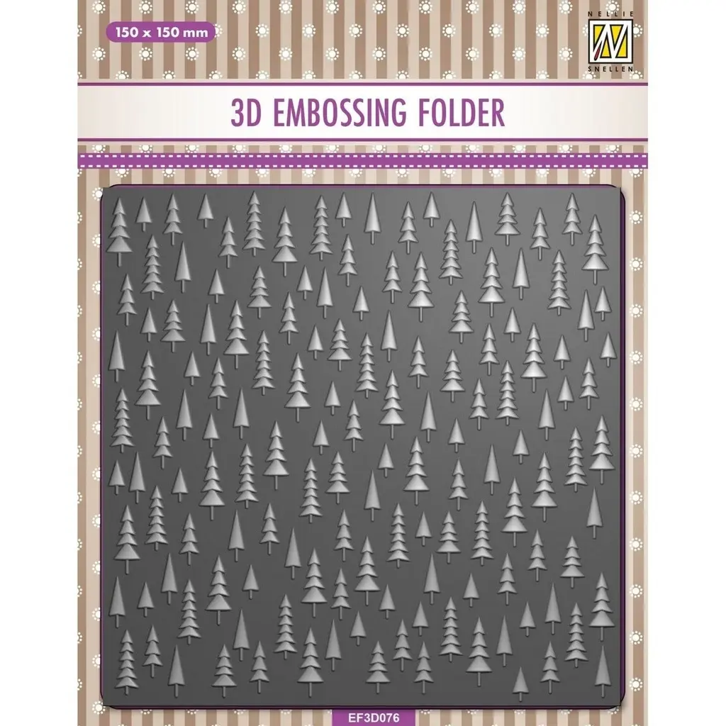 Nellie's Choice 3D Embossing Folder - EF3D076 Christmas Trees