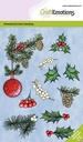 CraftEmotions Clear Stamps A6 - Kerstbal met takjes en besjes GB Dimensional stamp