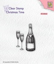 Nellie's Choice Clear Stamps Christmas Time - Champagne Bottle and Glasses