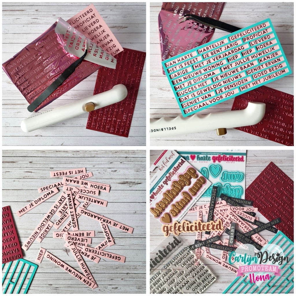 CarlijnDesign Clear Stamps - Onderteksten Gefeliciteerd