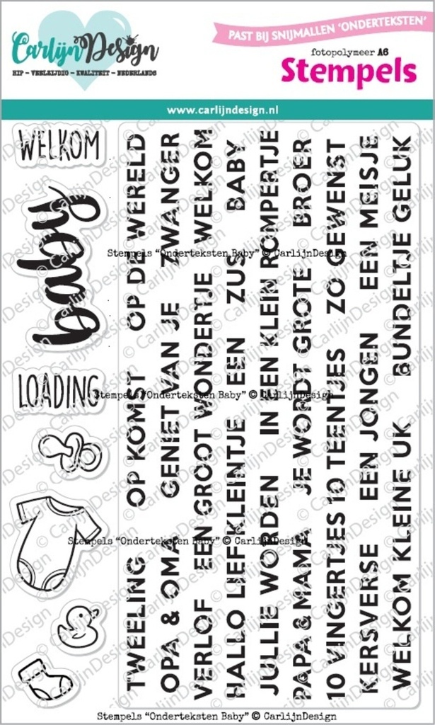 CarlijnDesign Clear Stamps - CDST-0145 Onderteksten Baby