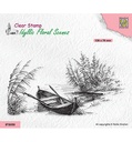 Nellie's Choice Clear Stamps Idyllic Floral Scenes - IFS050 Lake with Rowingboat