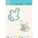 Nellie's Choice Die Cut & Clear Stamp Set Boerderij leven -1 Duck Family