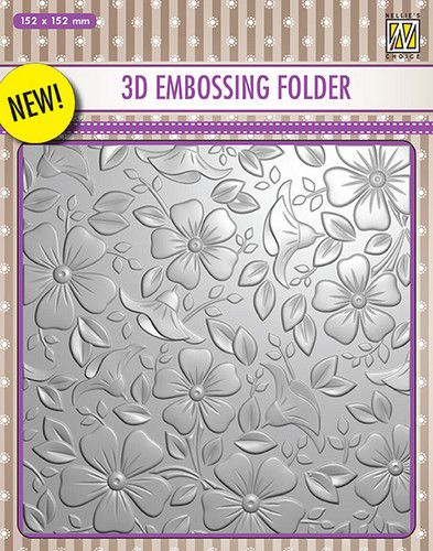 Nellie's Choice 3D Embossing Folder - EF3D003 Flowers 3