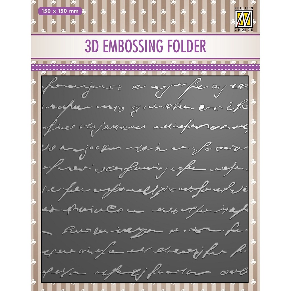 Nellie's Choice 3D Embossing Folder - Achtergrond geschreven tekst
