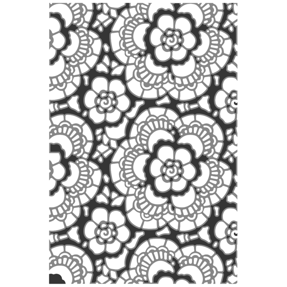 Sizzix Multi Level Textured Impressions Embossing Folder By Tim Holtz - 666865 Vault Lace