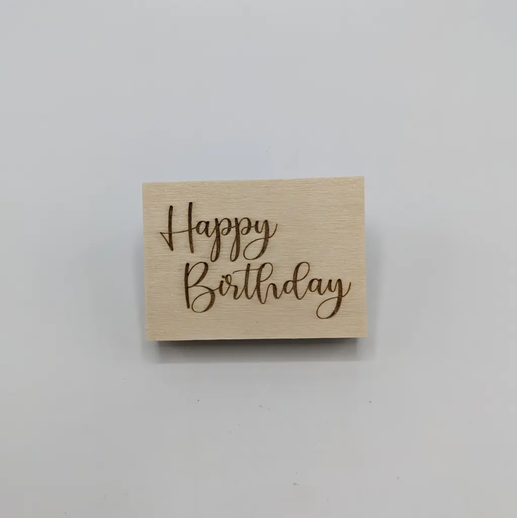 a Lut of stamps Wood Stamp - aLos199 Happy Birthday Lindeke
