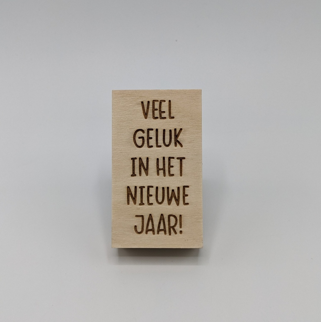 a Lut of stamps Wood Stamp - aLos279 Veel geluk in het nieuwe jaar!