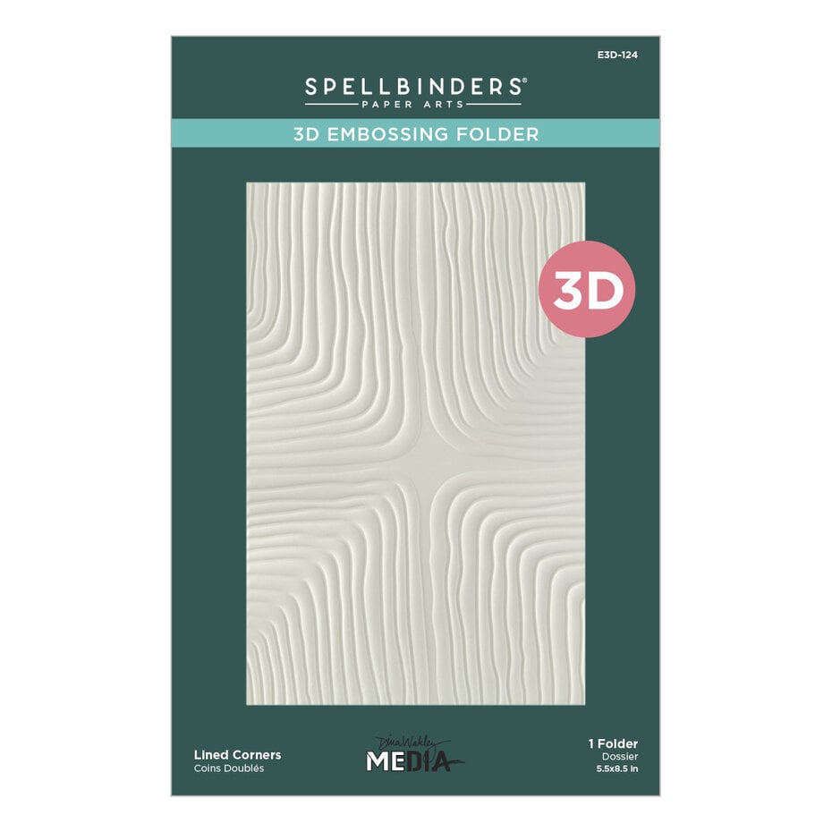 Spellbinders 3D Embossing Folder Modern Botanicals - E3D-124 Lined Corners