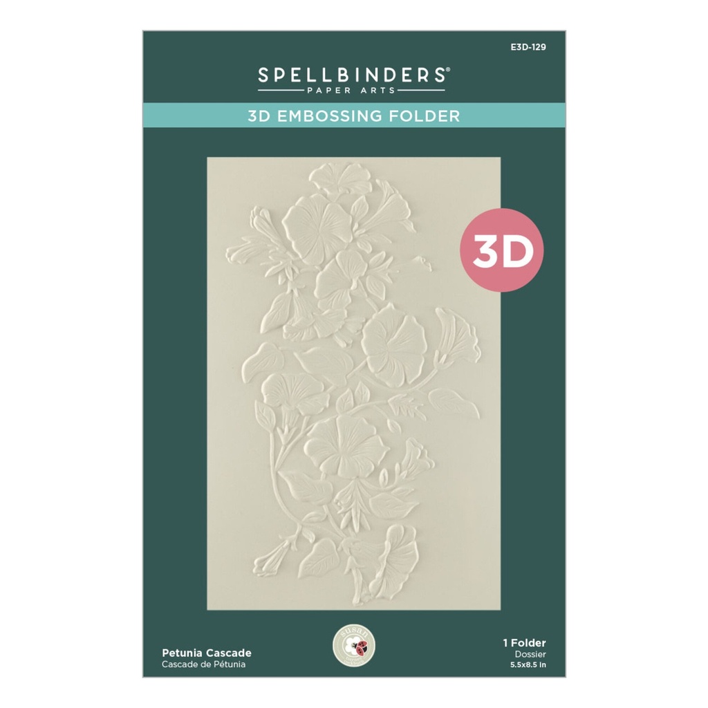 Spellbinders  3D Embossing Folders Summer Solstice Garden - E3D-129 Petunia Cascade