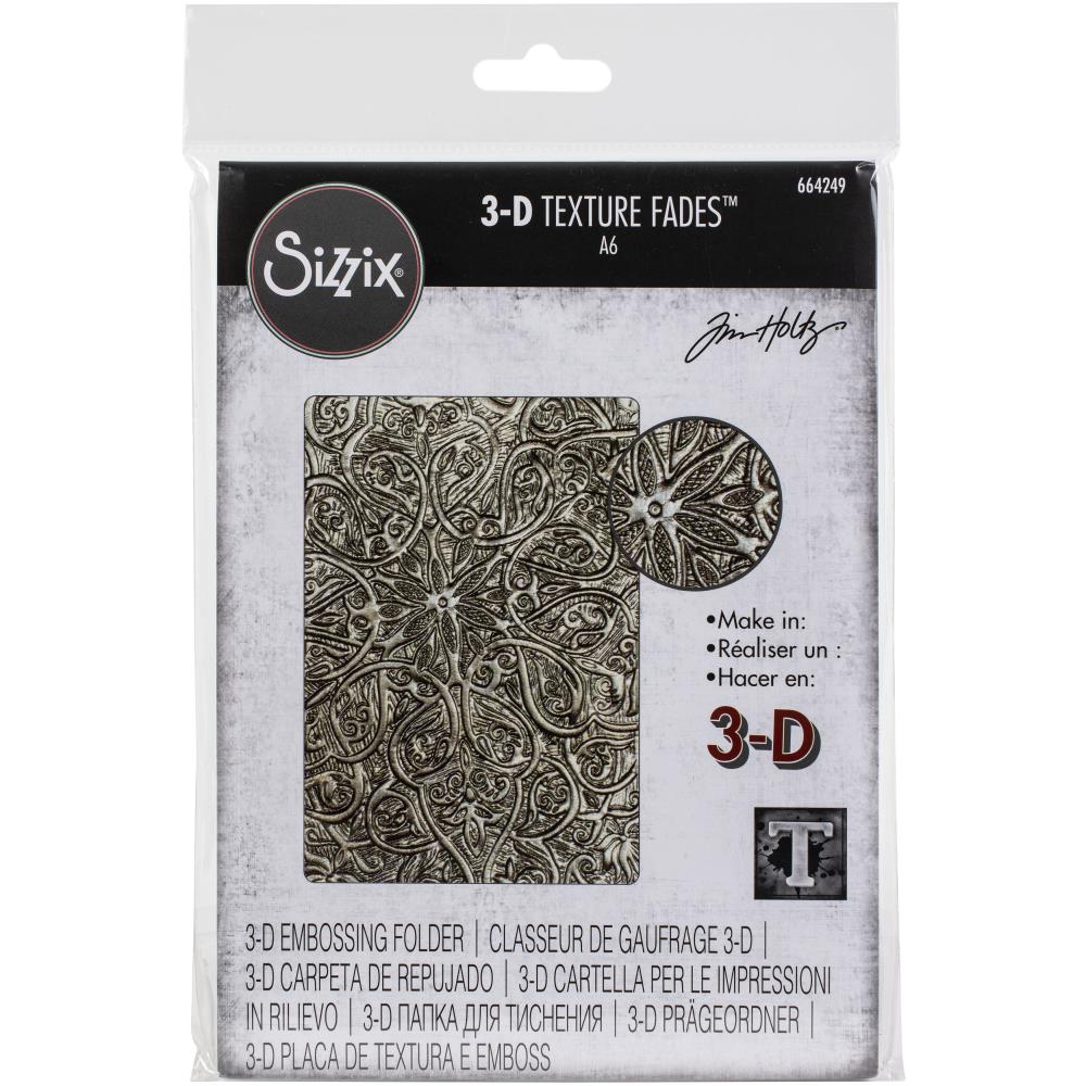 Sizzix 3D Texture Fades Embossing Folder By Tim Holtz - 664249 Engraved