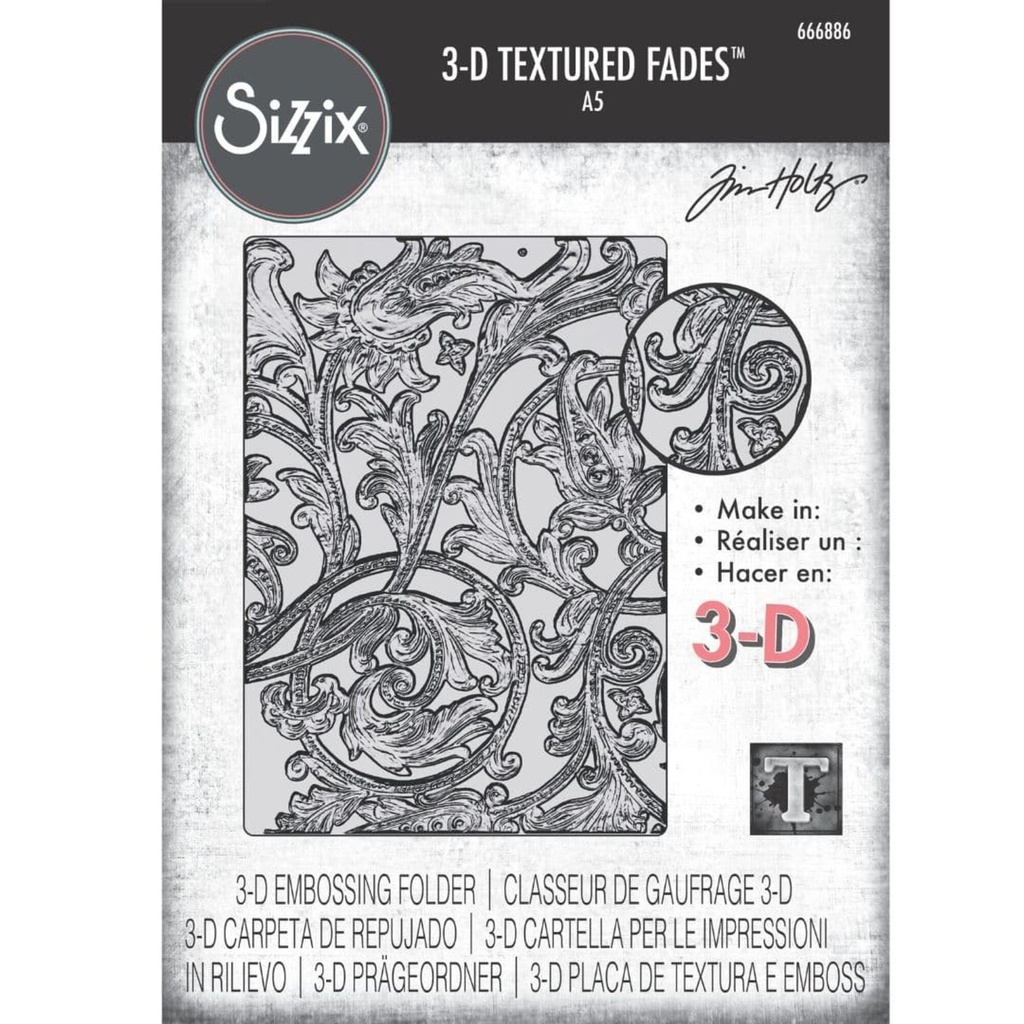 Sizzix 3-D Texture Fades Embossing Folder Entangled Large