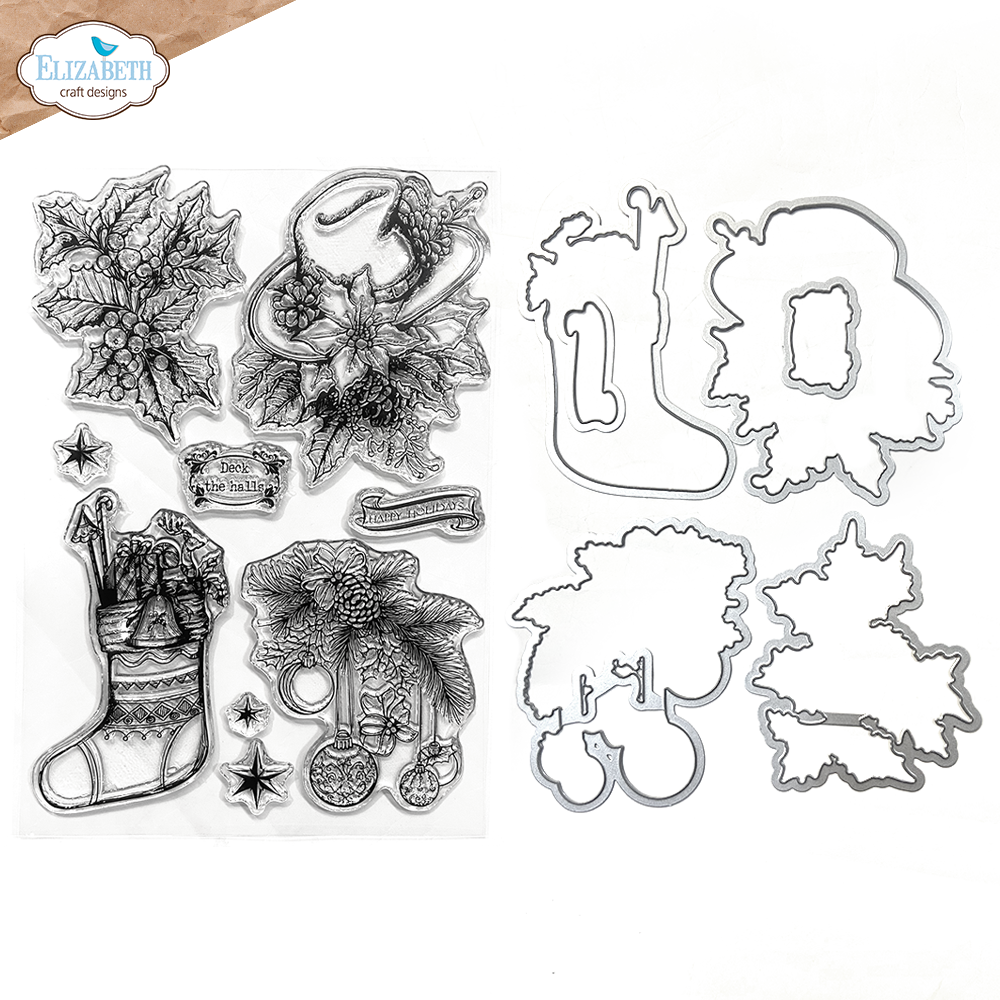 [179753] Elizabeth Craft Designs Stamp and Die Set - CSD426 Deck the halls